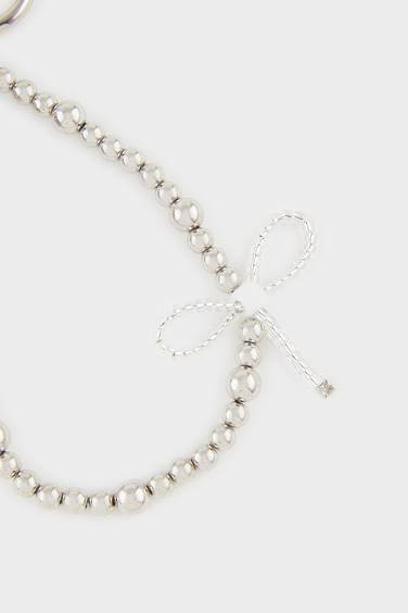 Woman Plaid Heart Charm Keychain