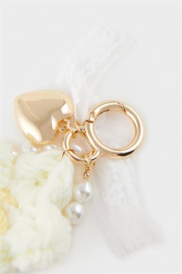 Porte-clés marguerite et charms pour femme