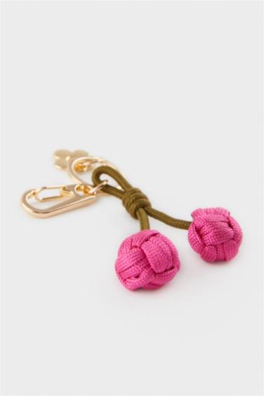 Porte-clés boule rose pour femme