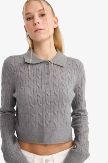 Coool Slim Fit Dar Kesim Polo Yaka Kazak