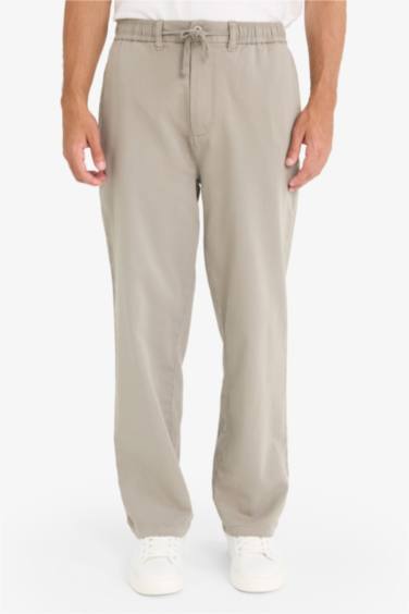 Wide Leg Regular Hem Zipper Trousers