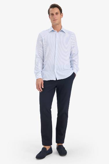 Chemise à manches longues en tissu froissé Coupe modern fit