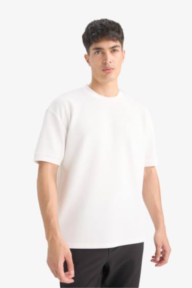 T-shirt oversize à col rond et manches courtes