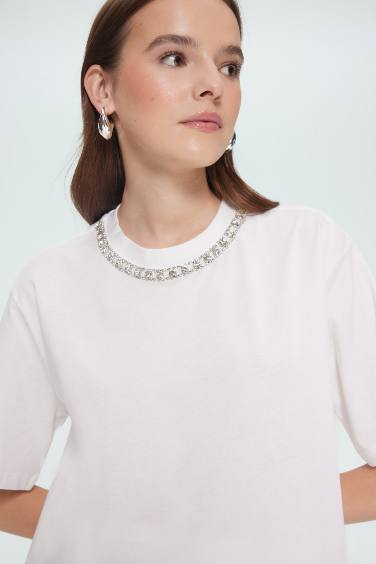 Regular Fit Crew Neck Short Sleeve Tunic