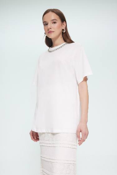 Regular Fit Crew Neck Short Sleeve Tunic