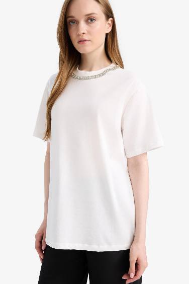 Regular Fit Crew Neck Short Sleeve Tunic