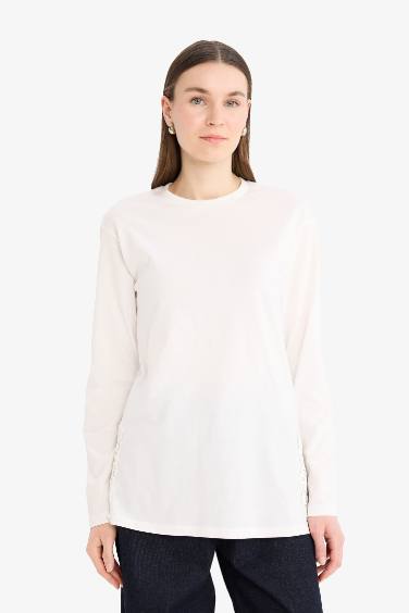 Regular Fit Crew Neck Long Sleeve Tunic