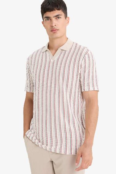 Regular Fit Short Sleeve Striped Polo T-Shirt