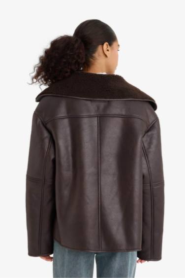 Regular Fit Suni Kürk Astarlı Mont