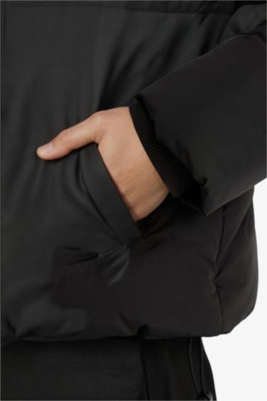 Regular Fit Kapüşonlu Fermuarlı Şişme Mont