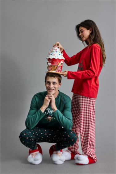 Man Flat Sole Christmas Home Slippers