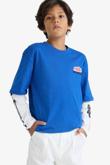 Boy Oversize Fit Crew Neck Printed T-Shirt