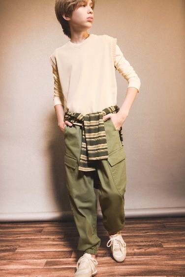 Boy Jogger Fit Gabardine Trousers