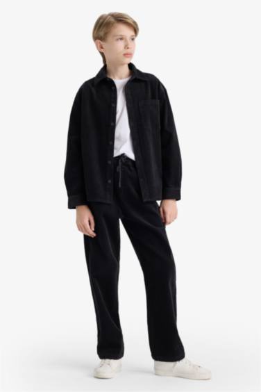 Boy Regular Fit Velvet Straight Trousers