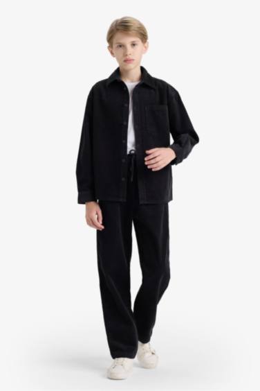 Boy Regular Fit Velvet Straight Trousers