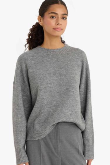 Oversize Fit Crew Neck Knitwear Pullover