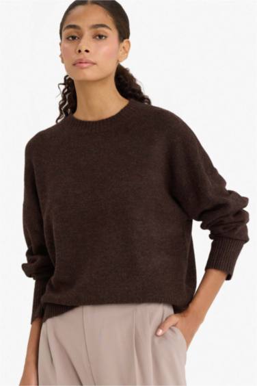 Oversize Fit Crew Neck Knitwear Pullover