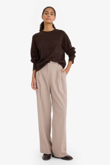 Oversize Fit Crew Neck Knitwear Pullover