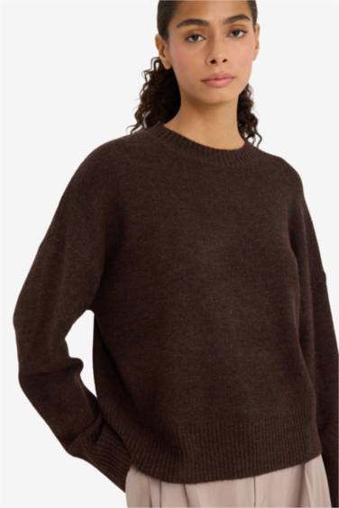 Oversize Fit Crew Neck Knitwear Pullover