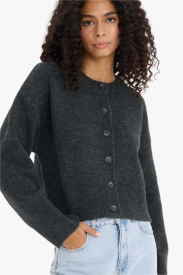 Regular Fit Crew Neck Knitwear Cardigan