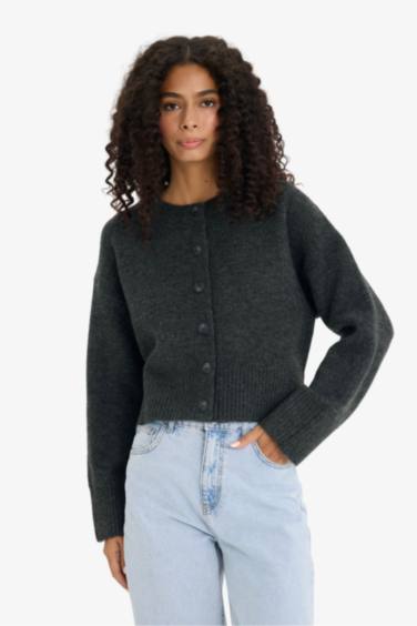 Regular Fit Crew Neck Knitwear Cardigan