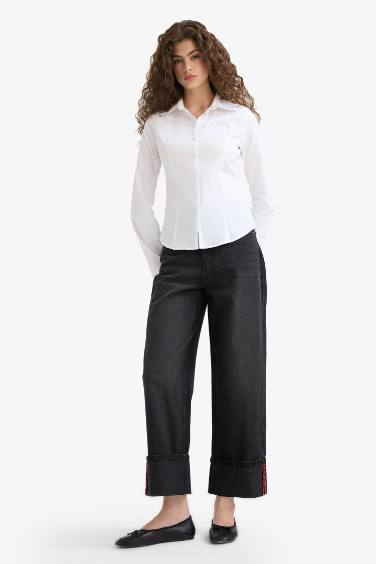 Relax Fit High Waist Straight Leg Jeans