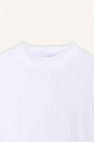 Regular Fit Half Turtleneck Ribbed Camisole T-Shirt