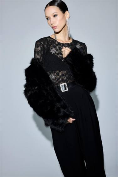 Regular Fit Kısa Suni Kürk