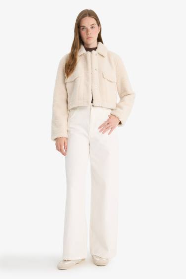 Regular Fit Faux Fur buttoned Jacket
