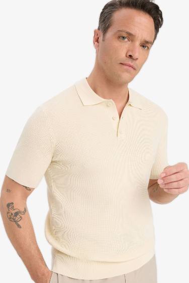 Standard Fit Polo Collar Knitwear Polo T-Shirt
