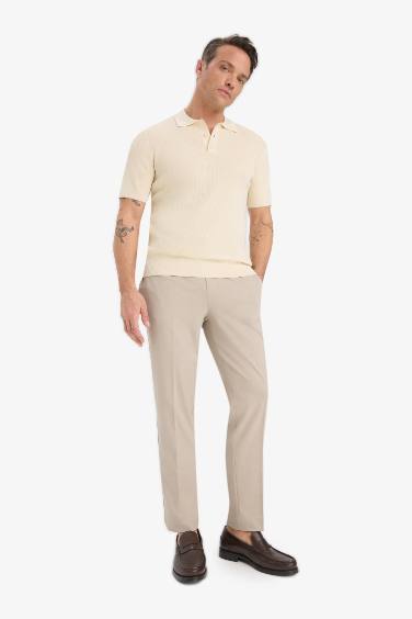 Standard Fit Polo Collar Knitwear Polo T-Shirt