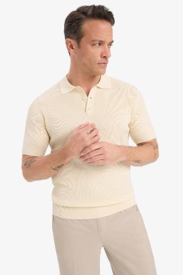 Standard Fit Polo Collar Knitwear Polo T-Shirt