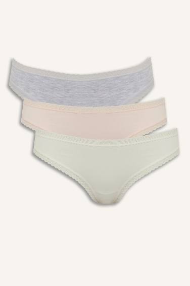 Fall in Love Lace Detailed 3 Piece Brazilian Panties