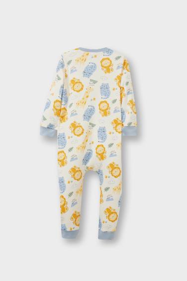 Baby Boy Newborn Safari Printed Jumpsuit