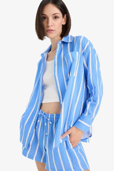 үлкен пішім Ұзын жеңді көйлек