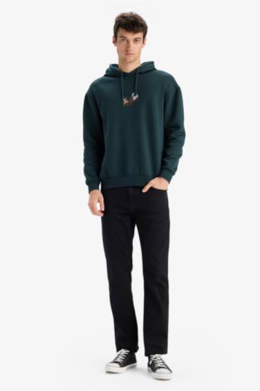 Rick and Morty Boxy Fit Hooded Back Printed Sweatshirt