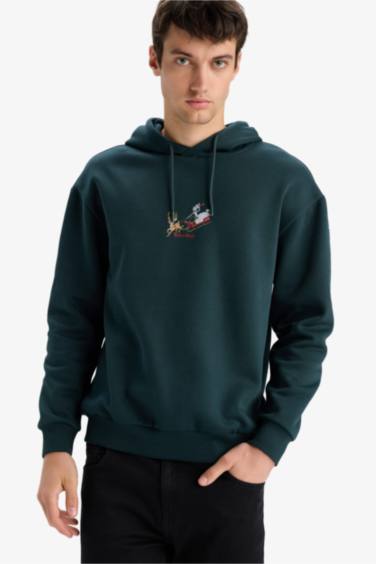 Rick and Morty Boxy Fit Hooded Back Printed Sweatshirt