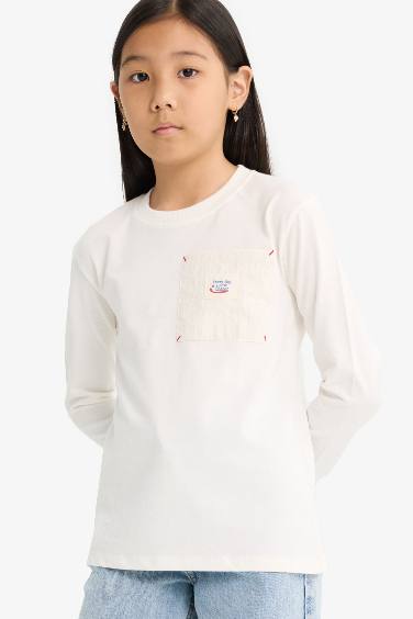 تيشيرت بناتي كم طويل بطبعة شعار اوفر سايز