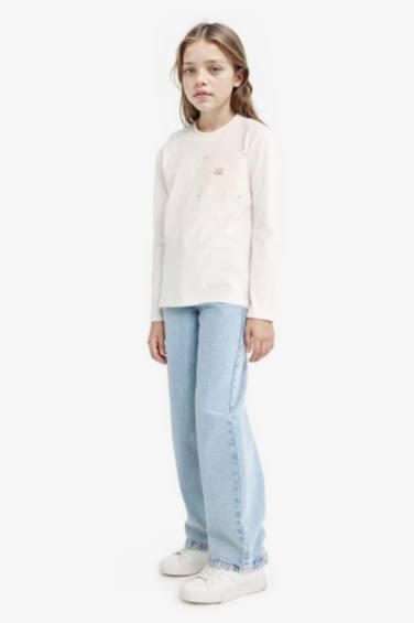 Girl Oversize Fit Crew Neck Slogan Printed T-Shirt