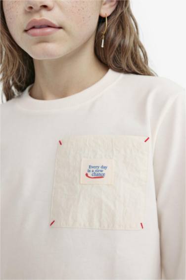 Girl Oversize Fit Crew Neck Slogan Printed T-Shirt