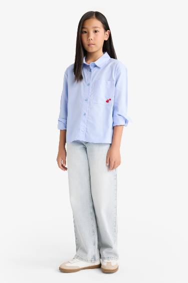 Chemise Oxford Oversize à manches longues pour fille