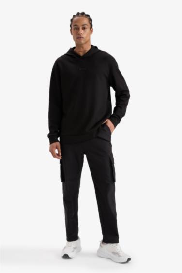 DeFactoFit Standart Fit Kargo Cepli Standart Paça Dokuma Sporcu Jogger