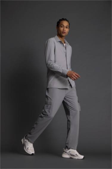 Standart Fit Kargo Cepli Standart Paça Dokuma Sporcu Jogger