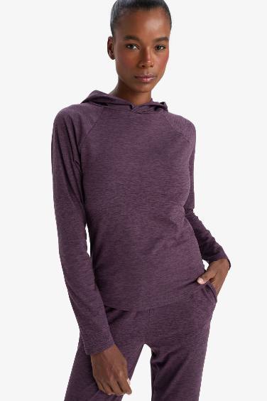 DeFactoFit Standard Fit Long Sleeve Hooded Sports Top