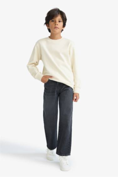 Boy Regular Fit Crew Neck Basic Sweatshirt