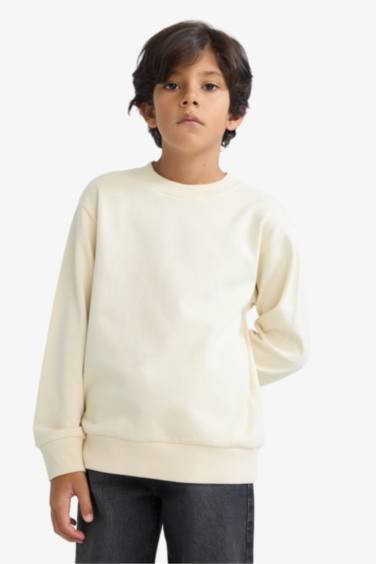 Boy Regular Fit Crew Neck Basic Sweatshirt