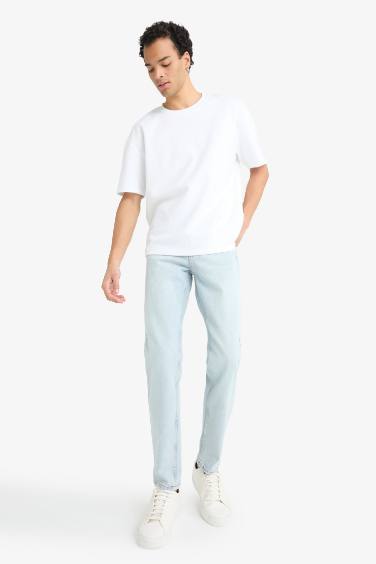 Slim Tapered Fit Dar Paça Jean Pantolon