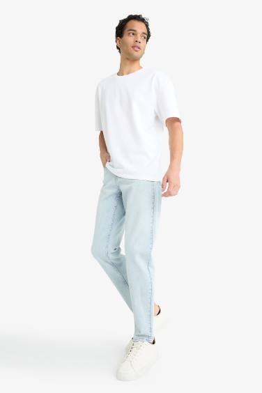 Slim Tapered Fit Dar Paça Jean Pantolon