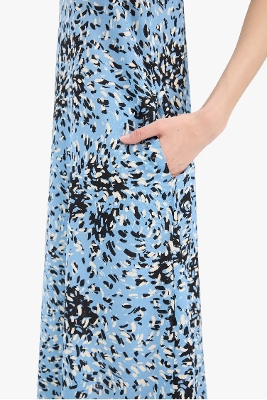 فستان ميدي كت فلورال بياخة مستديرة