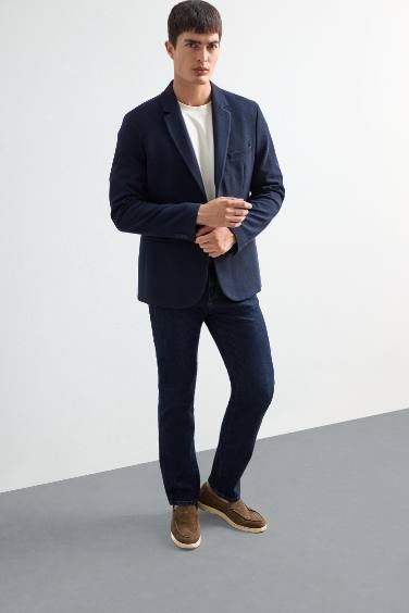 Modern Fit Düğmeli Cepli Blazer Ceket